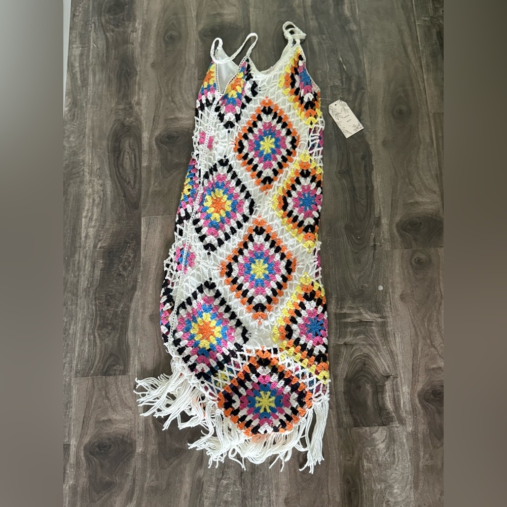Willow and Wind NWT Colorful Crochet Fringe Dress